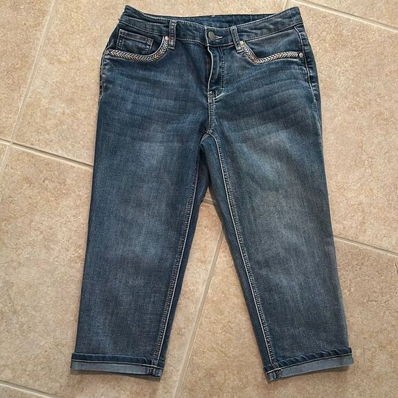 Christopher & Banks Blue Cropped Jeans - Picture 1 of 5
